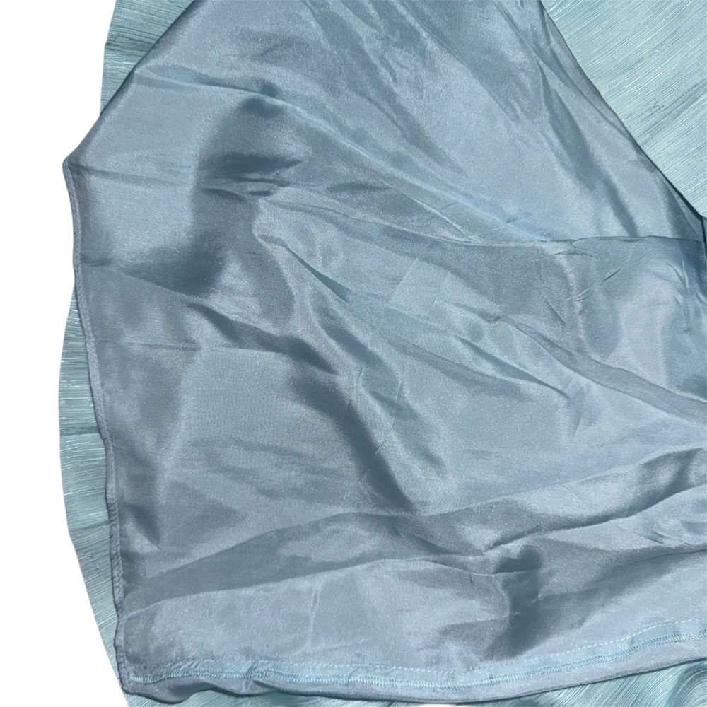 Luca Luca 100% Silk Pleated A-Line Skirt Light Blue Size 42 (Italian Size) - Picture 7 of 10